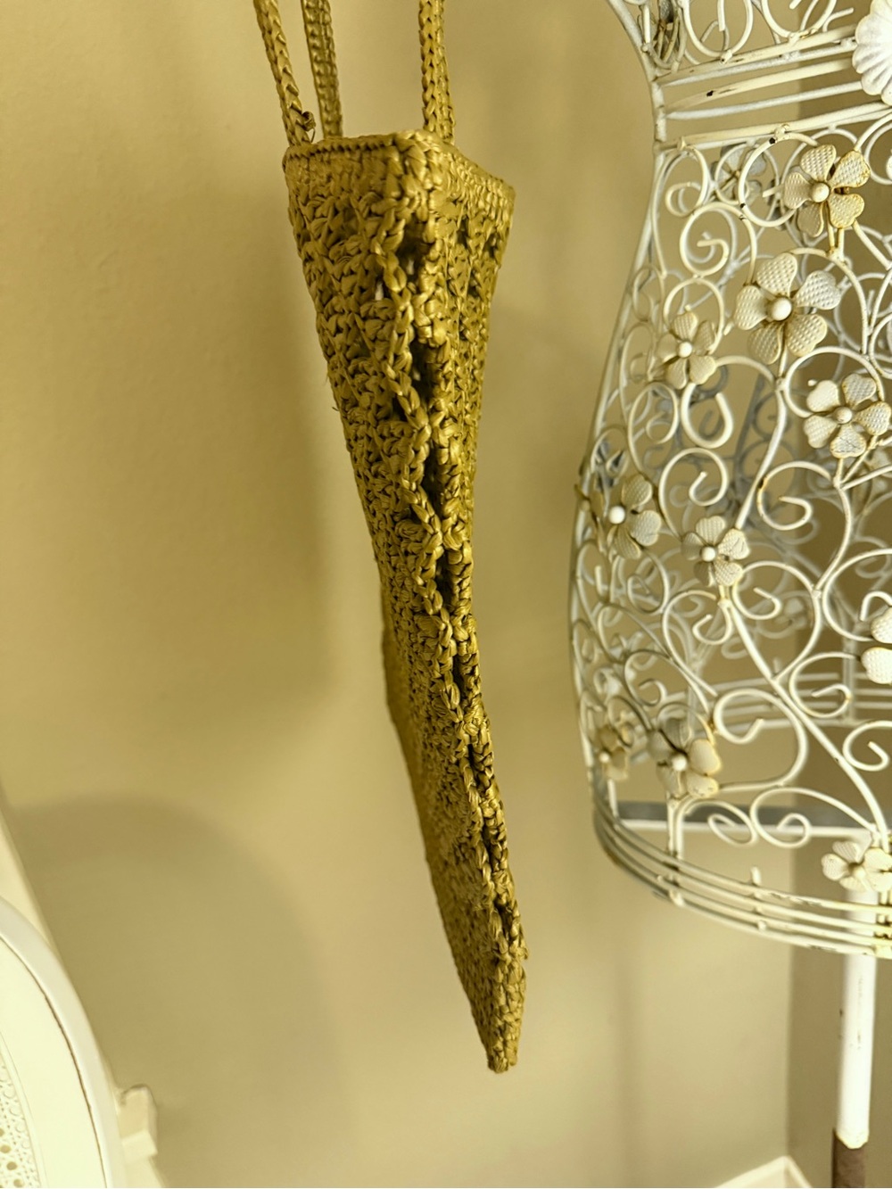 Authentic Prada Raffia Olive Green Crochet Tote Bag - Picture 11 of 16
